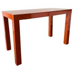 Modern Orange Lacquered Parsons Desk