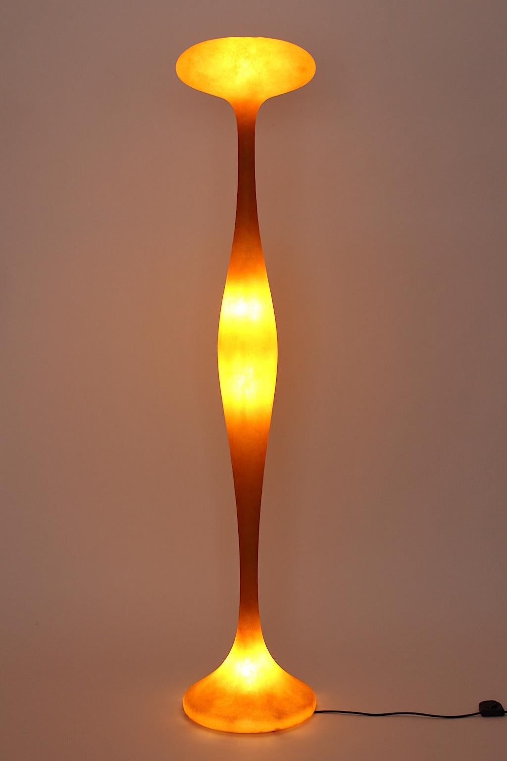 modern orange floor lamp