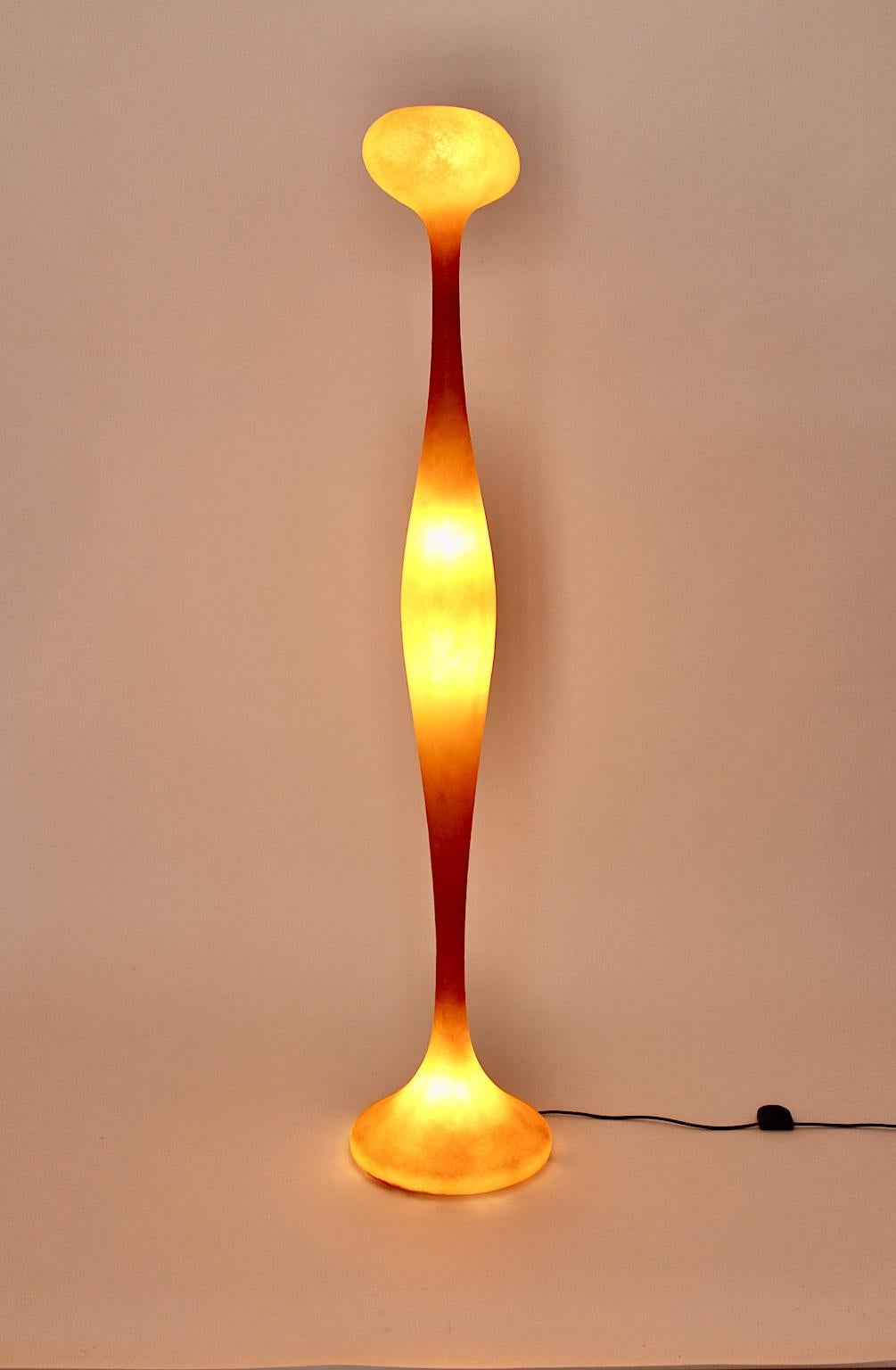 Italian Modern Orange Vintage Guglielmo Berchicci E.T.A. Floor Lamp for Kundalini, Italy For Sale