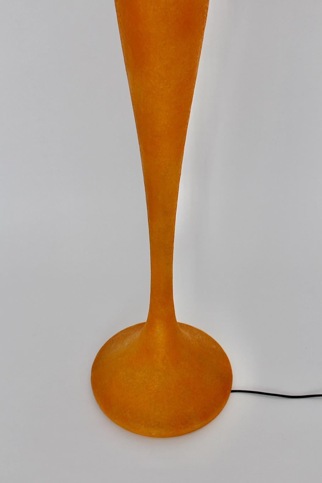 Fiberglass Modern Orange Vintage Guglielmo Berchicci E.T.A. Floor Lamp for Kundalini, Italy For Sale
