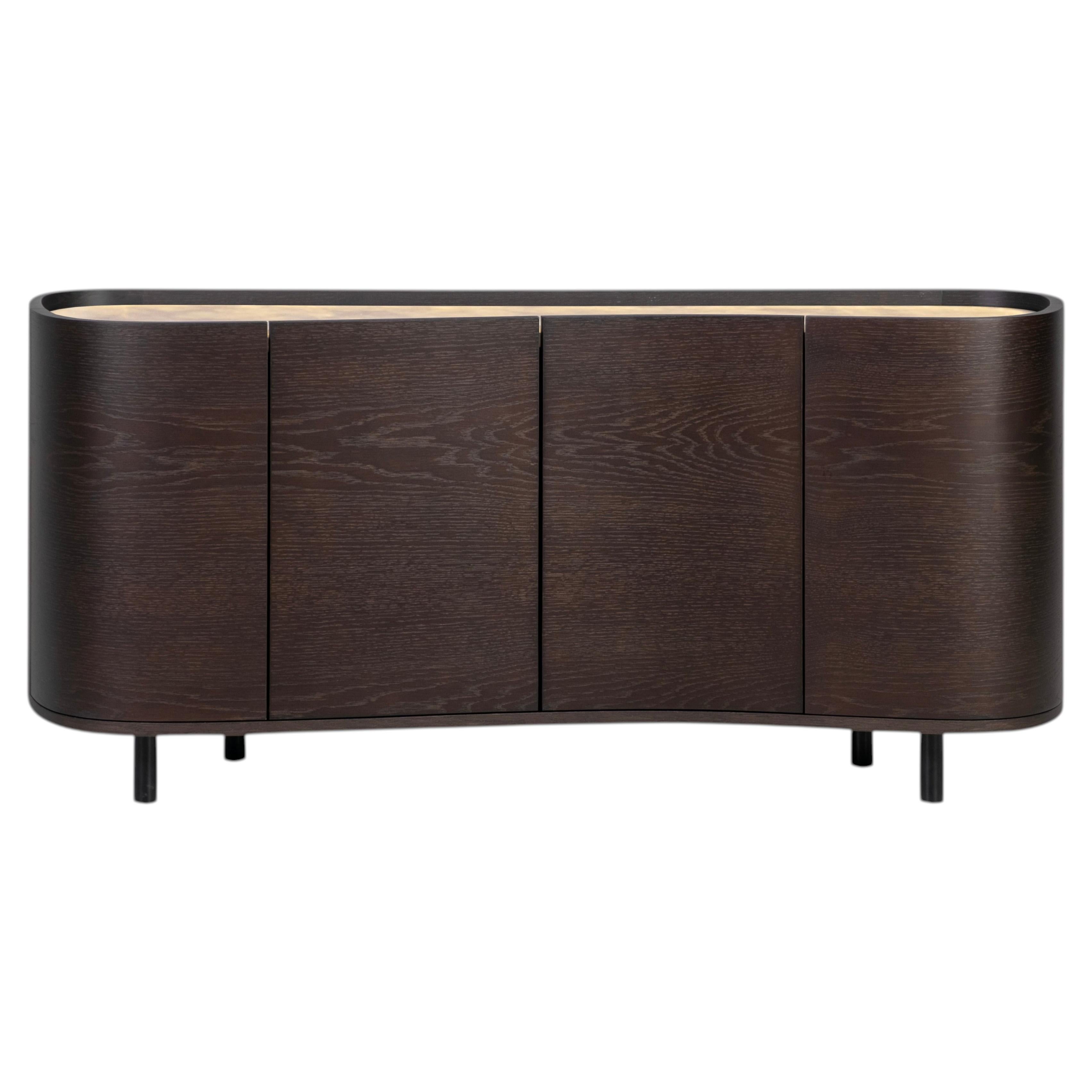 Credenza moderna Organ White Onyx Oak Root Realizzata a mano in Portogallo da Greenapple