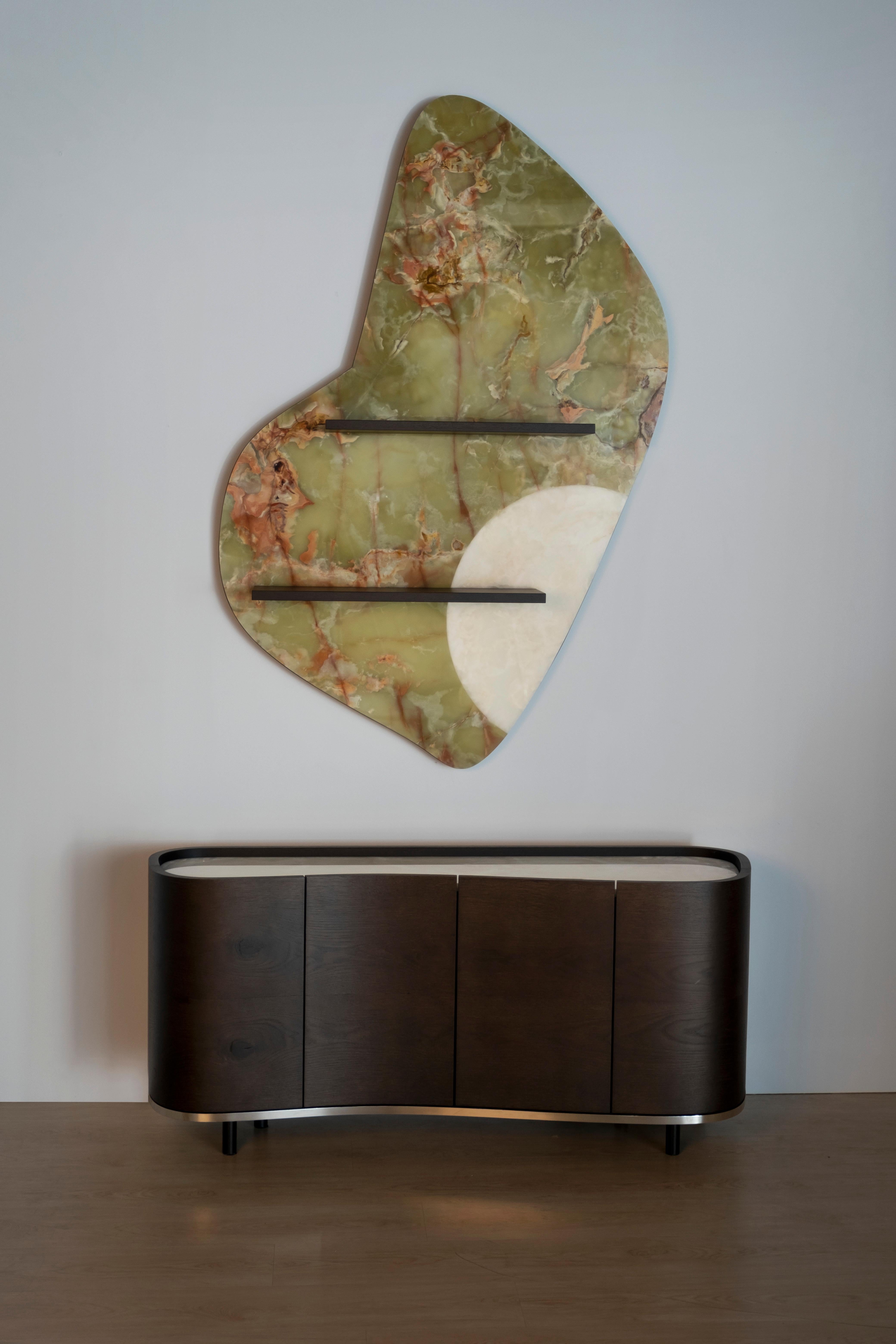 Modern Organ Sideboard White Onyx Oak Root Handmade in Portugal by Greenapple For Sale 5