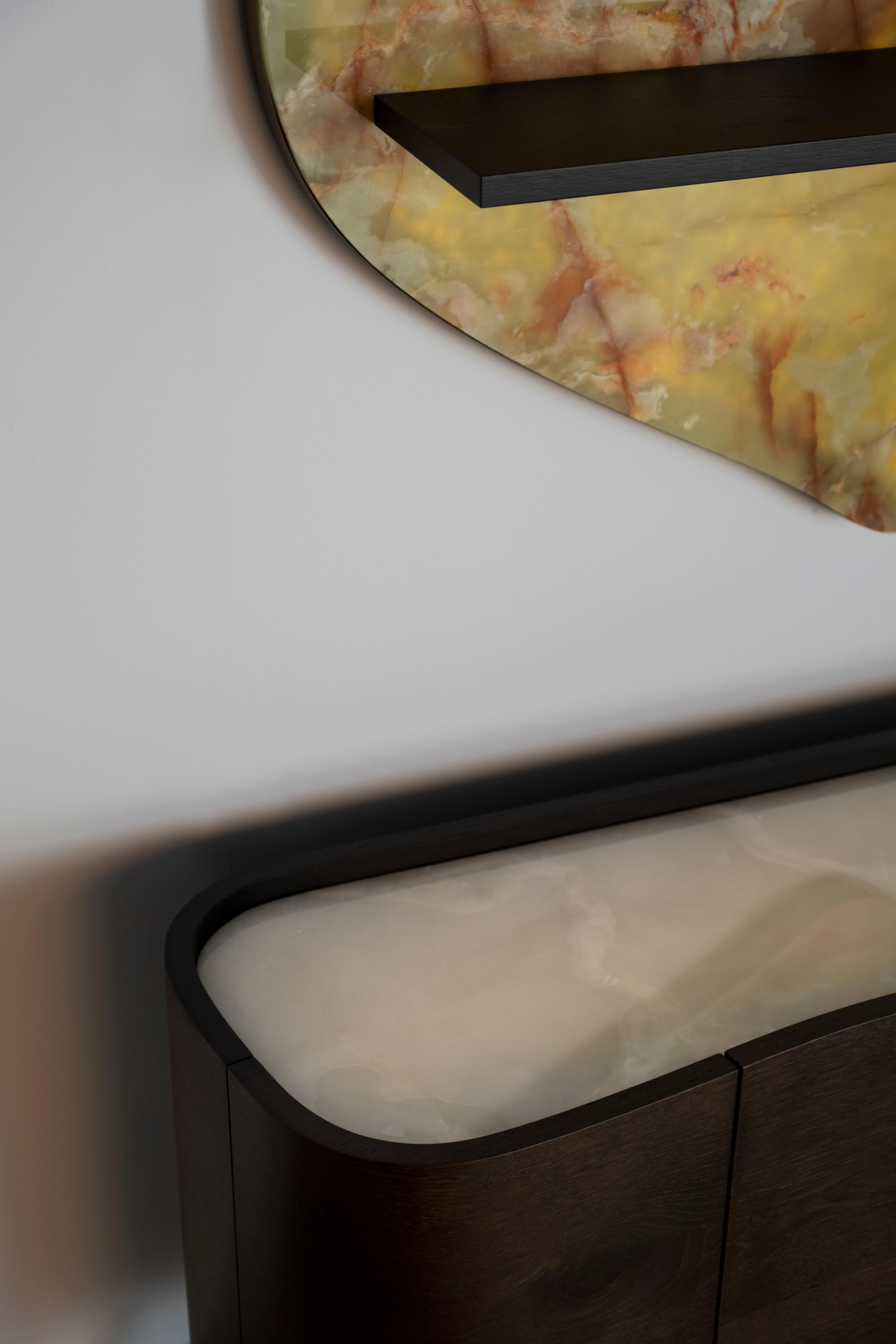 Modern Organ Sideboard White Onyx Oak Root Handmade in Portugal by Greenapple For Sale 6
