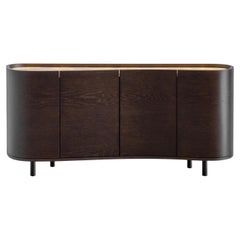 Enfilade moderne en onyx blanc et racine de chêne, fabriqué à la main au Portugal par Greenapple