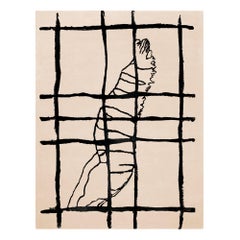 The Moderns Tapis en Laine Beige & Black Rectangulaire Amorphous Animal Print