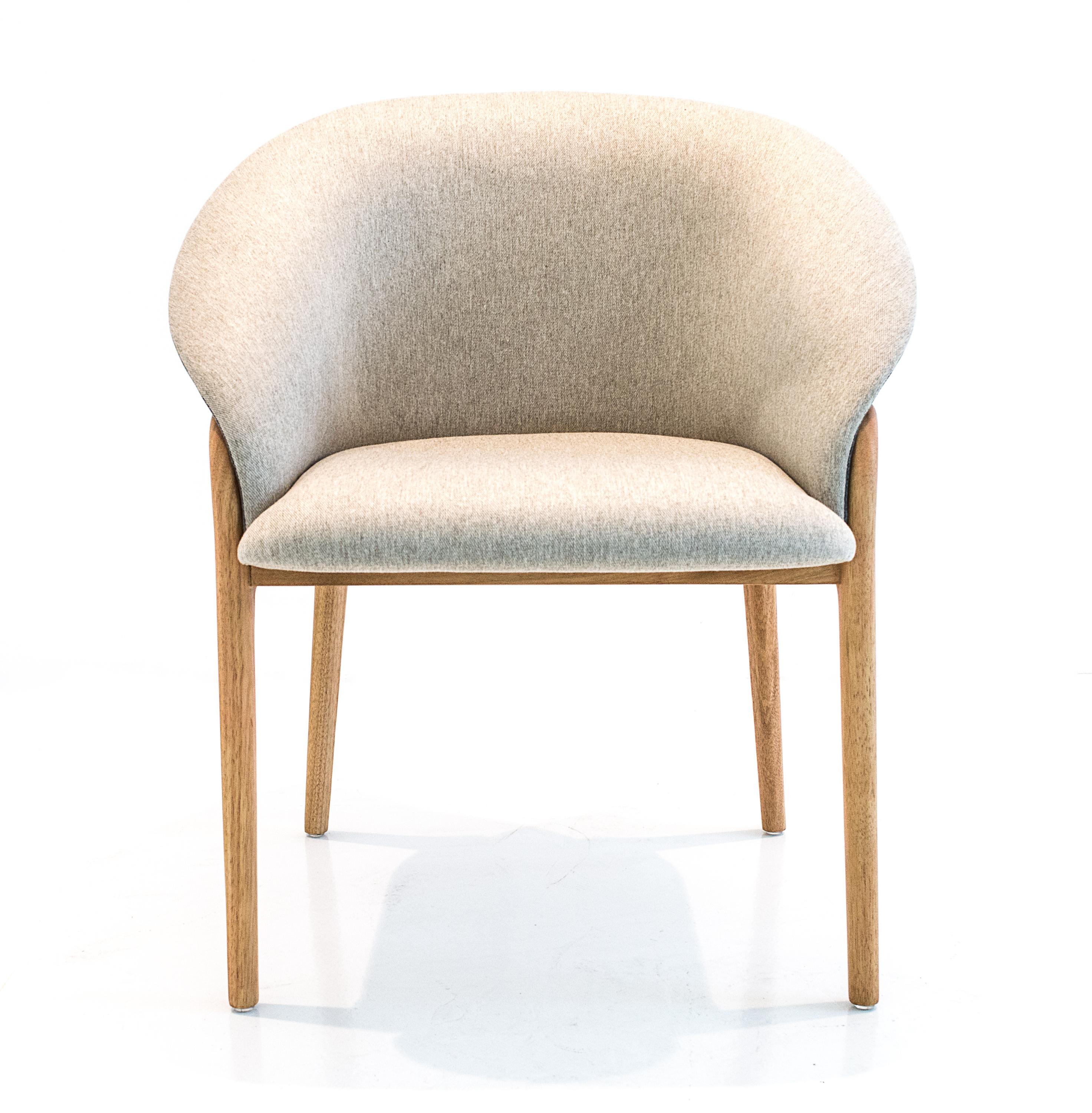 Moderner organischer Stuhl aus Massivholz, gepolstert, flexibles Sitzmöbel im Angebot 2
