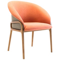 Modern Organic Chair in Solid Wood, Upholstered Flexible Seating