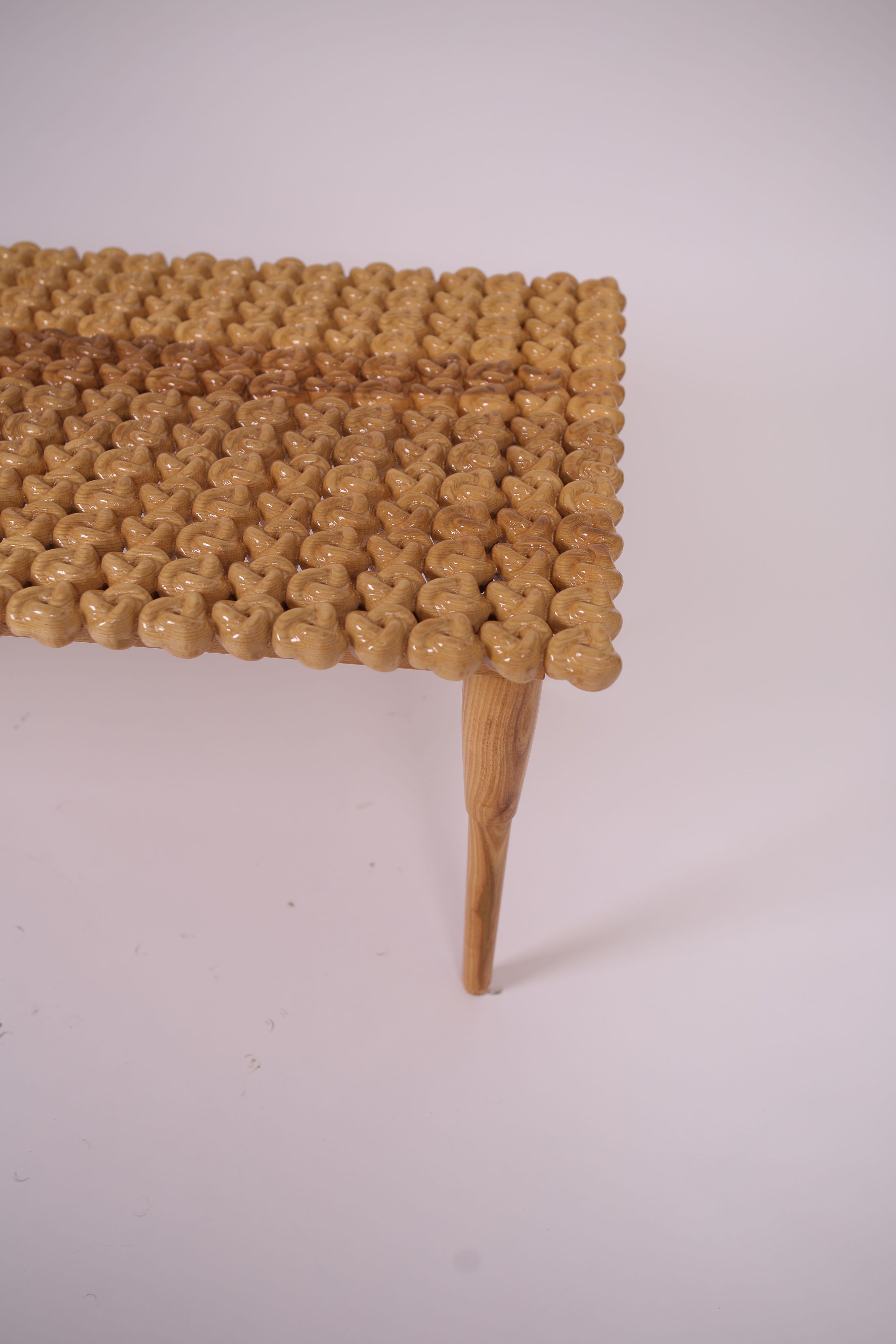 Table basse en bois dur massif de 3