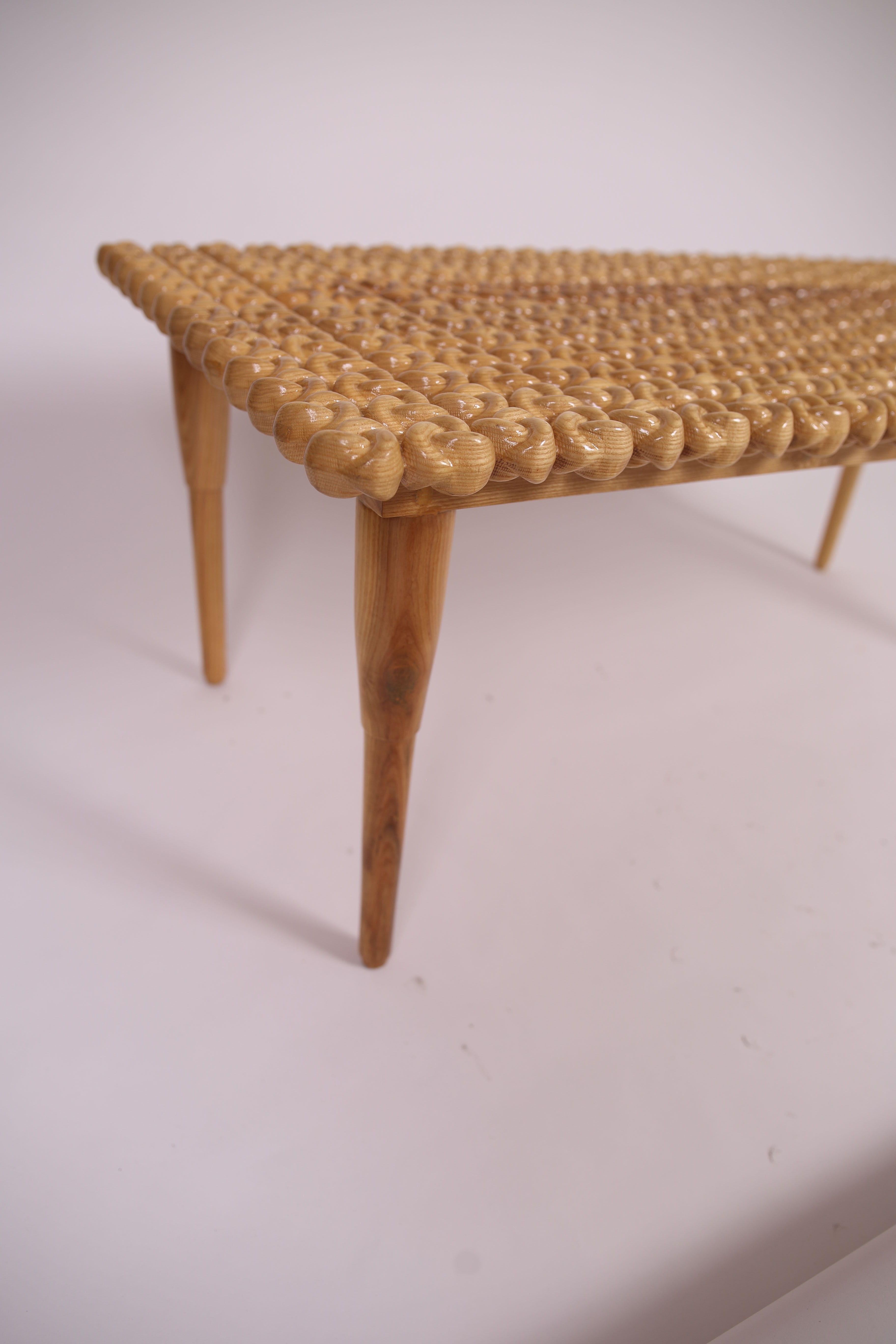 XXIe siècle et contemporain Table basse en bois dur massif de 3