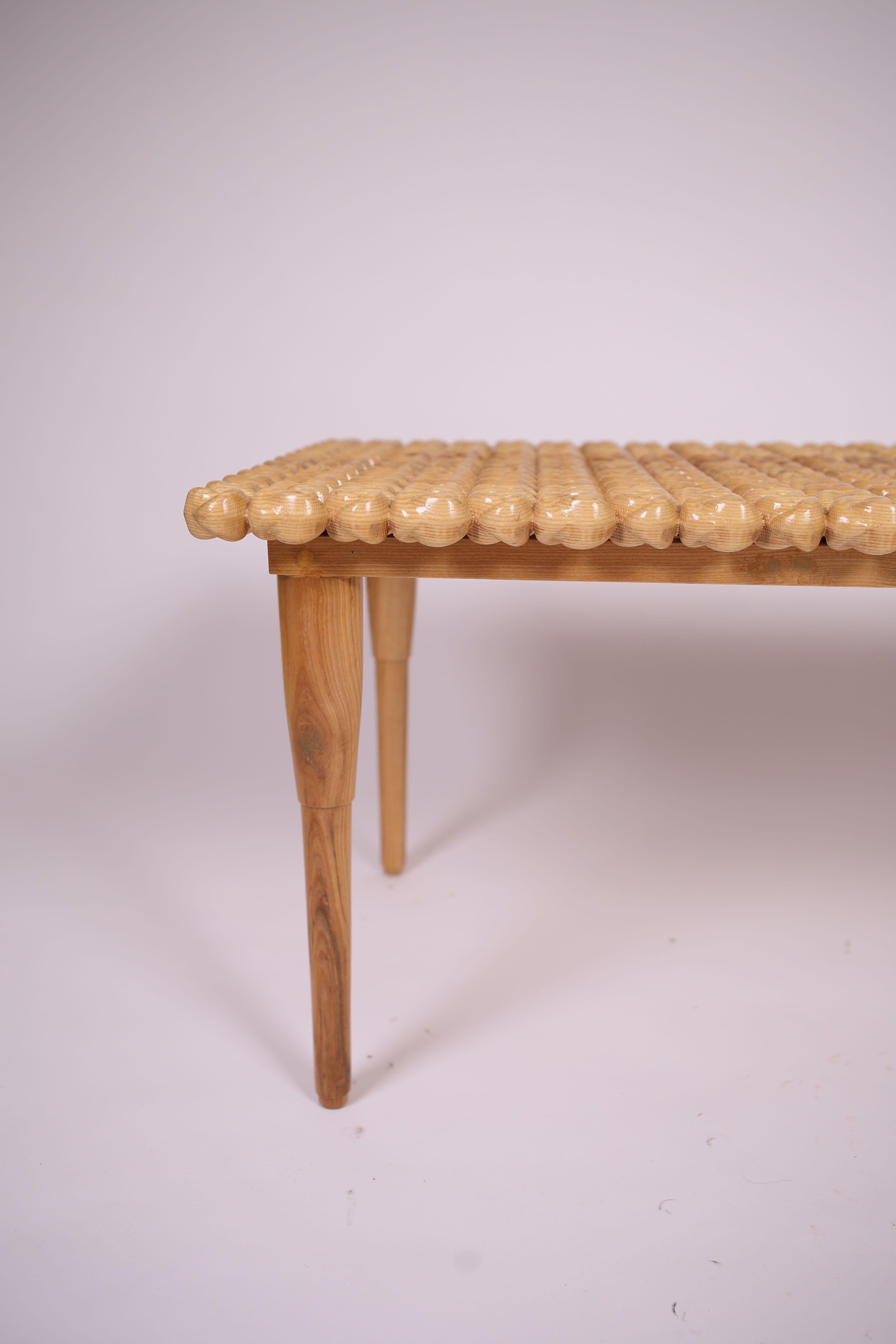 Laiton Table basse en bois dur massif de 3