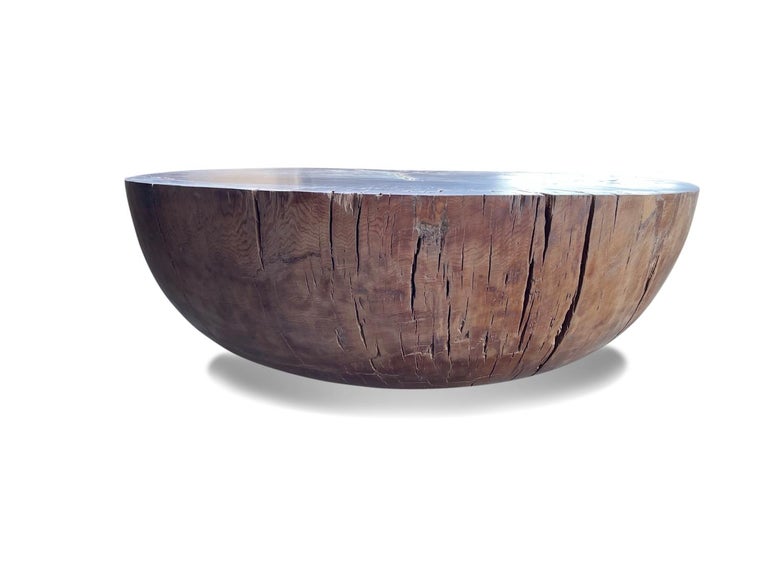 Organic Modern Modern Organic Drum Coffee Table made from New Zealand Ancient Swamp Kauri Wood For Sale