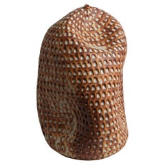 Modern Organic Earthen Textured Ceramic Vase, Mid Century Modern Vessel