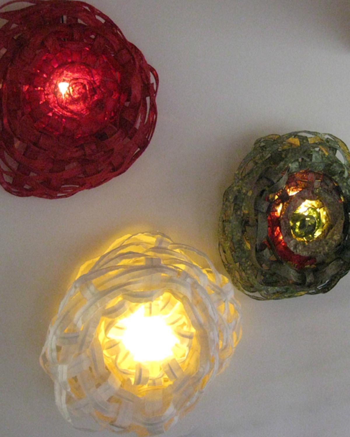 Modern Organic Handwoven Paper Wall Light 4