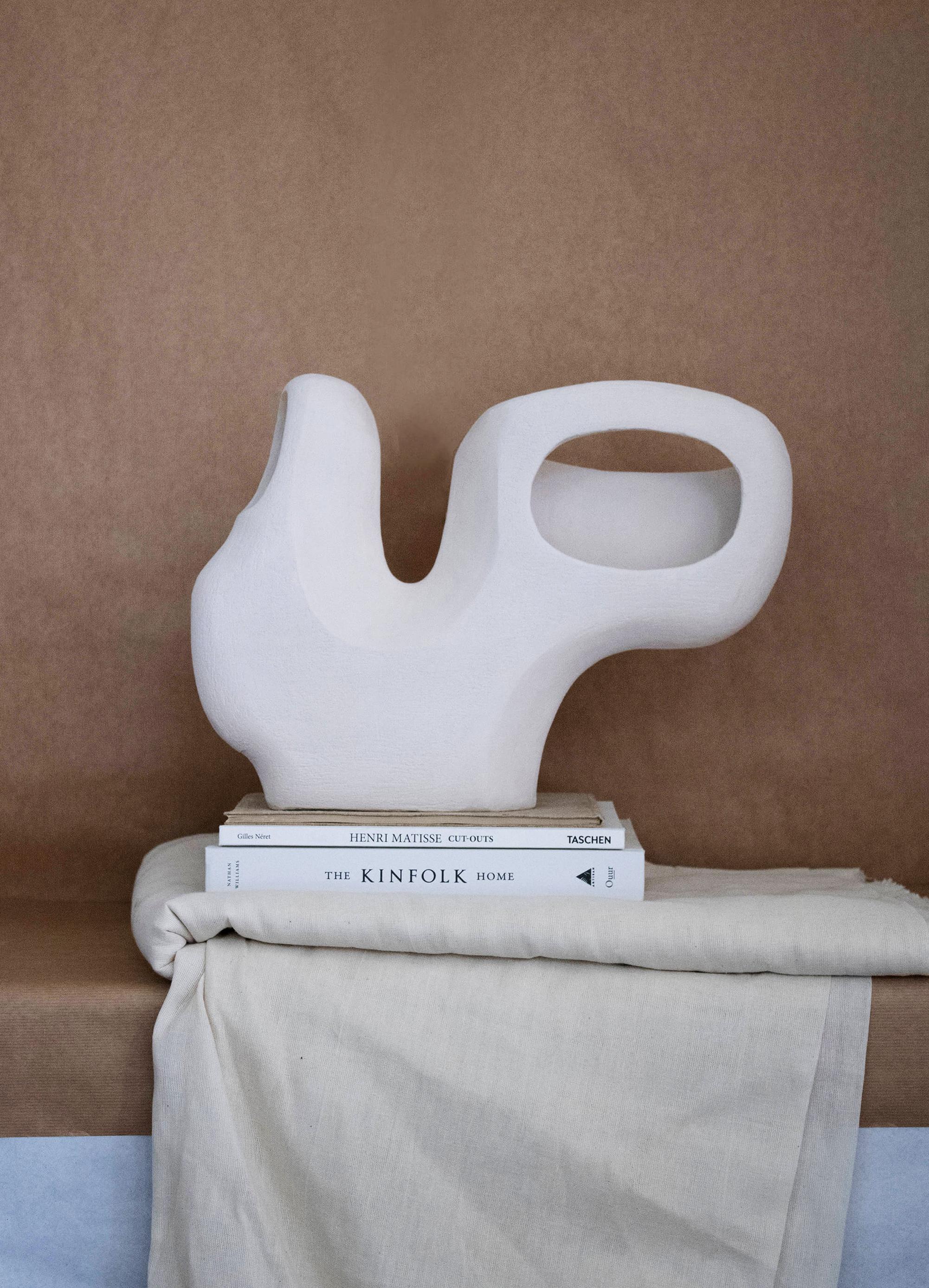 Unglazed Contemporary Ceramic Vase, Modern Organic Handmade 