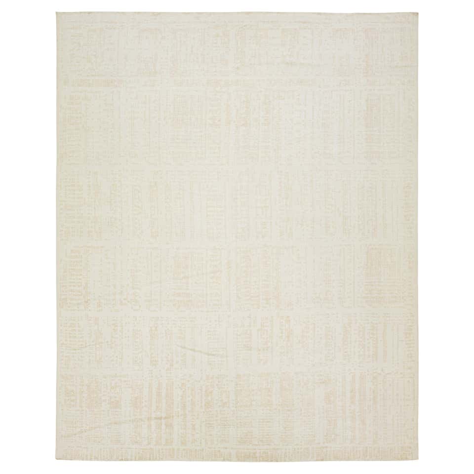 Rug and Kilim’s Contemporary Rug in White with Subtle Circle Pattern ...