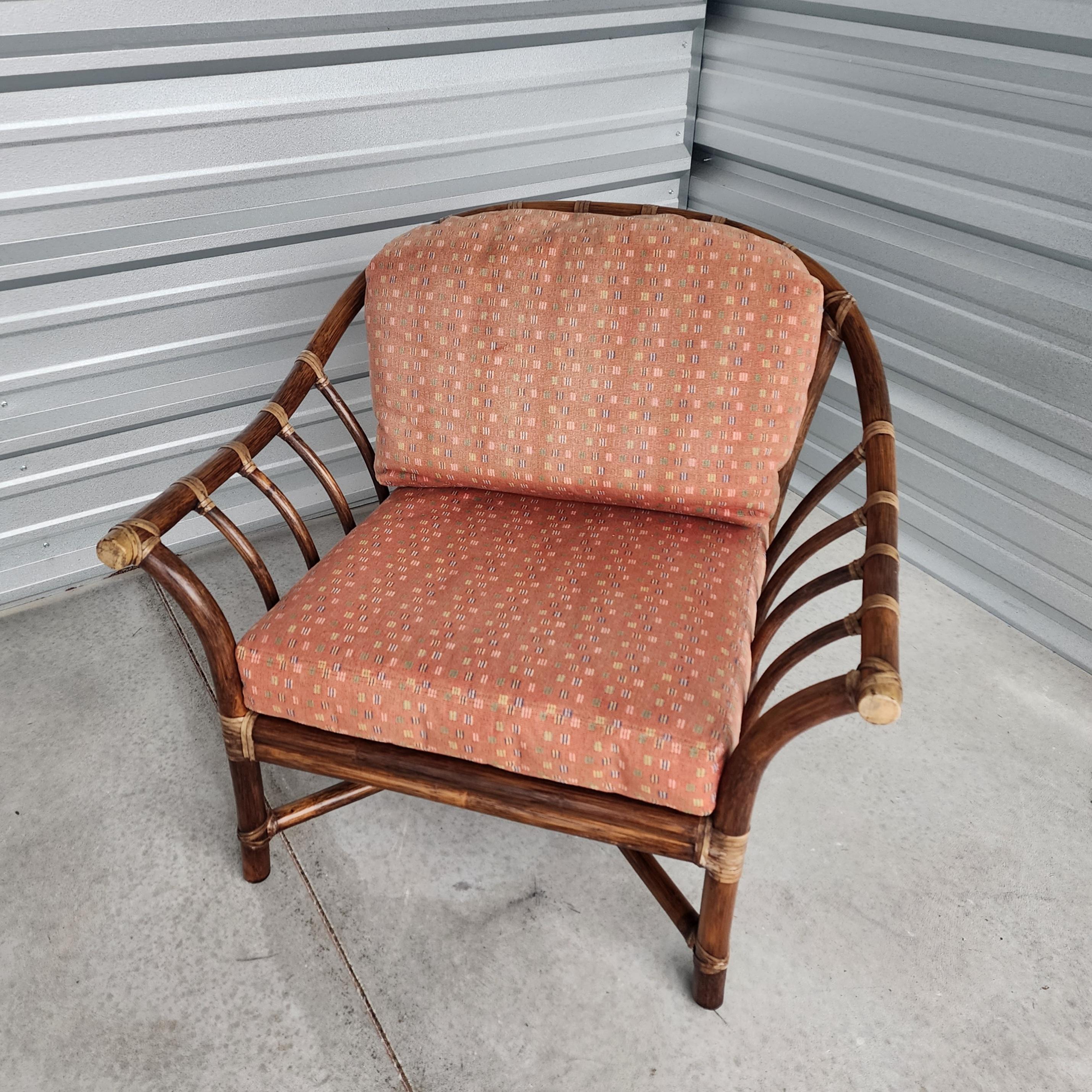 Modern Organic McGuire Rattan Lounge Chair For Sale 9