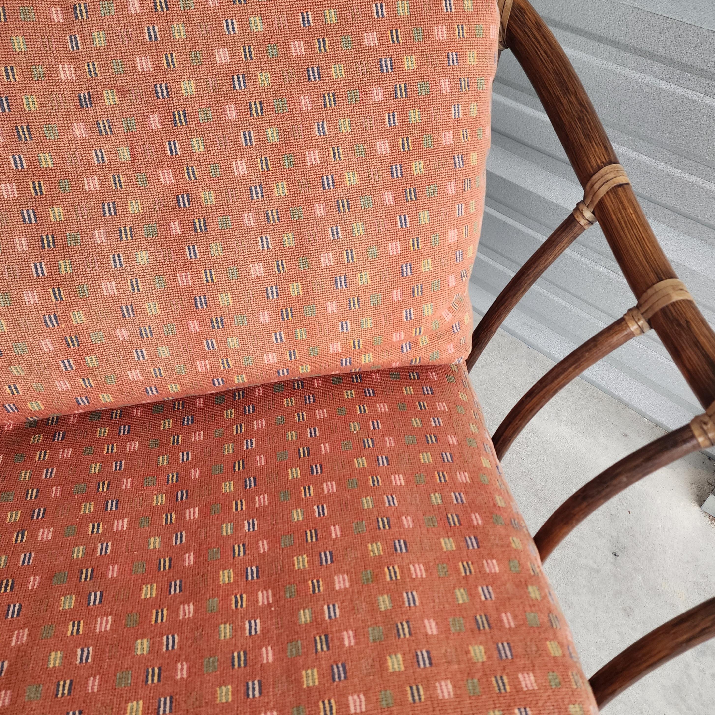 Leather Modern Organic McGuire Rattan Lounge Chair
