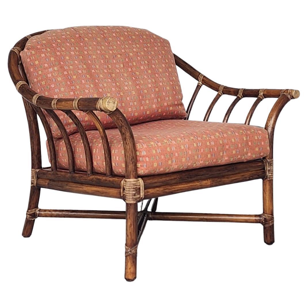 Modern Organic McGuire Rattan Lounge Chair For Sale