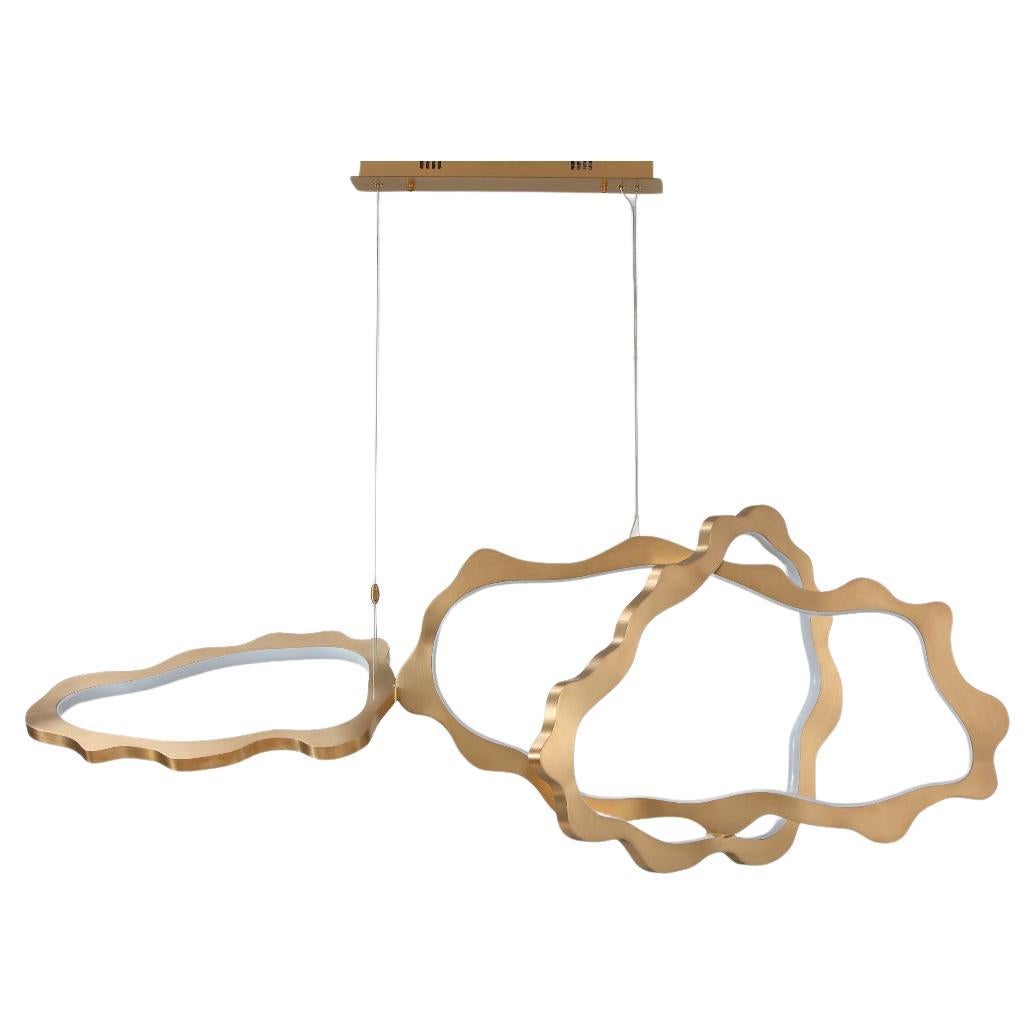 Lampadario moderno ad anelli organici in metallo con LED integrato a luce naturale diffusa