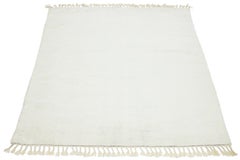 Modern Organic Moroccan Style Wool Rug With Solid Color