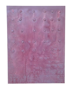 Modern Organic Original Mixed-Media  Abstract Painting Shades of Pink by Machado