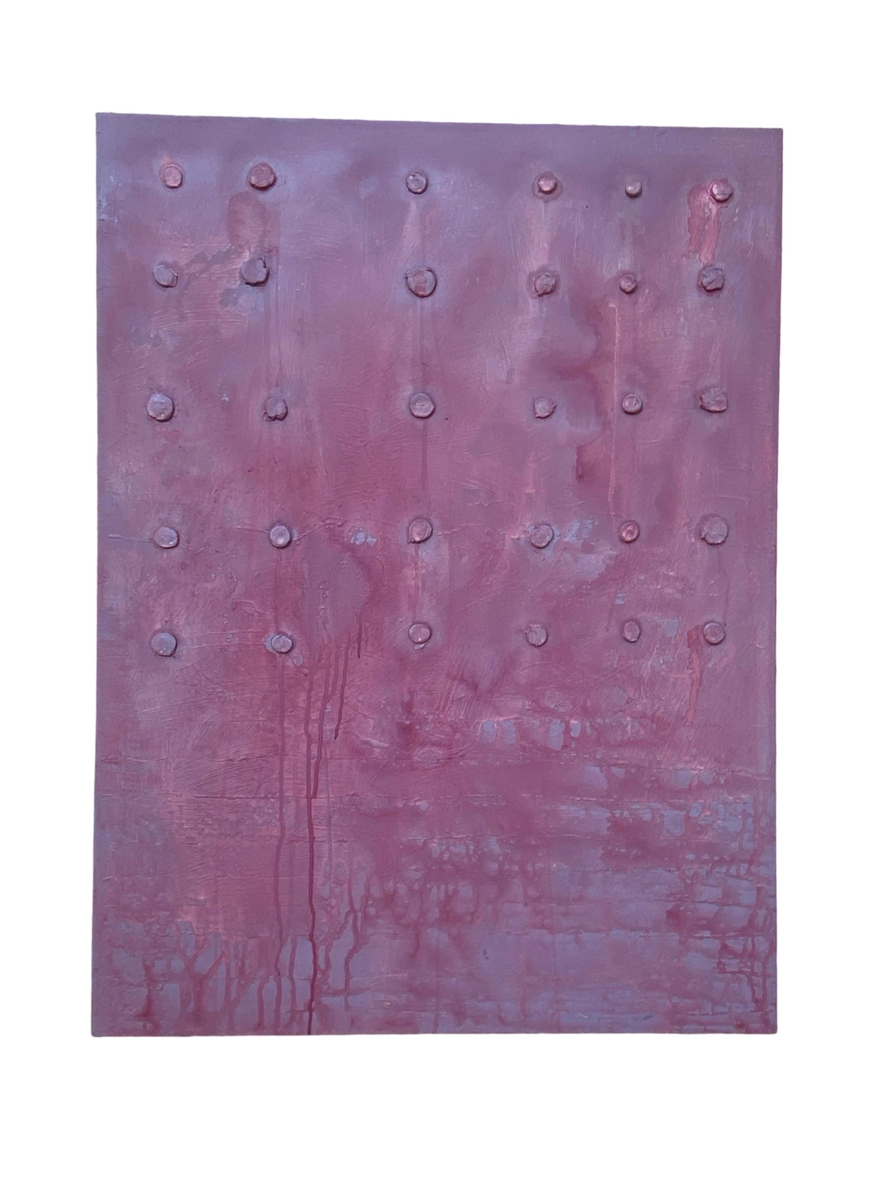 Americano Moderno organico originale a tecnica mista  Pittura astratta Shades of Pink di Machado in vendita