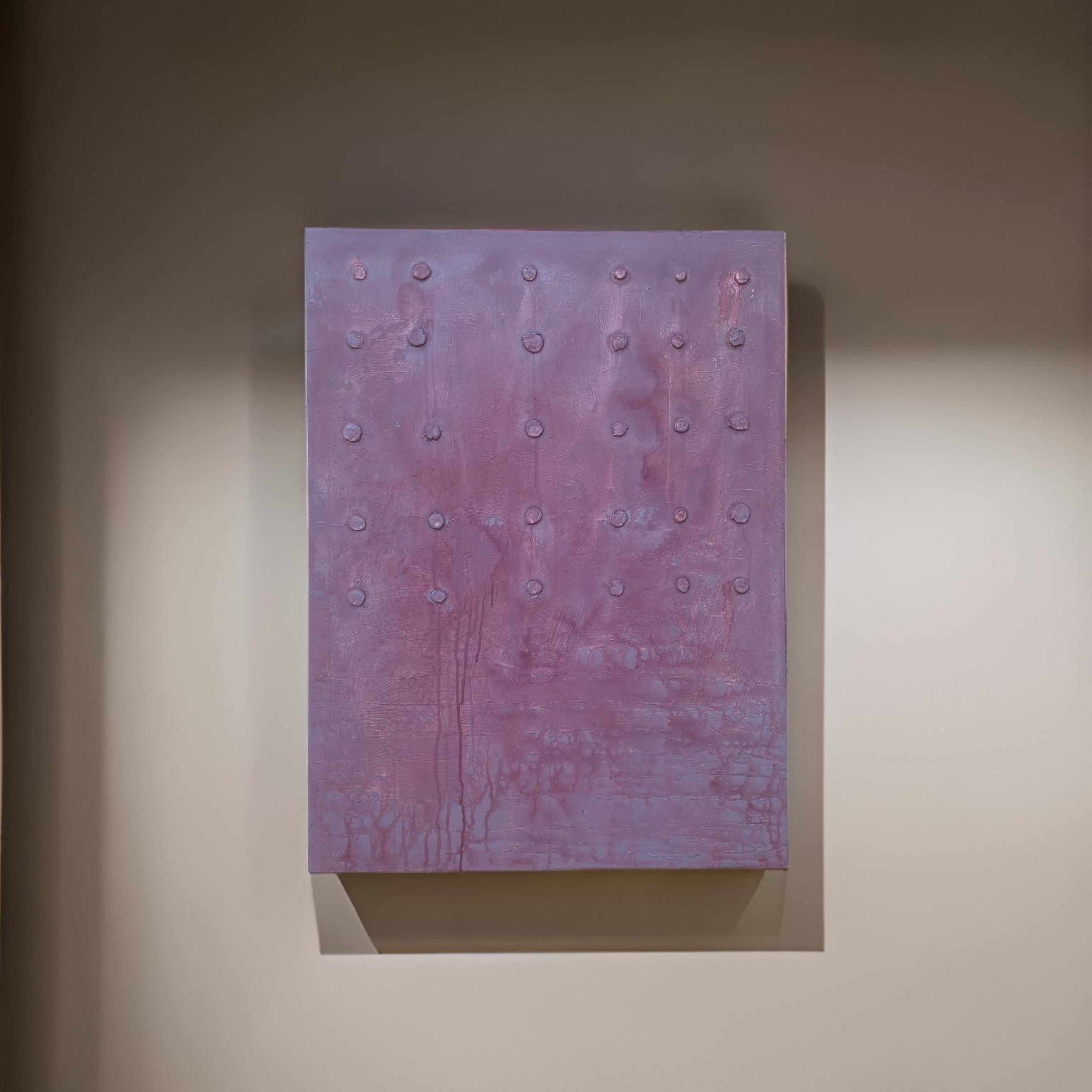 Moderno organico originale a tecnica mista  Pittura astratta Shades of Pink di Machado in vendita 1
