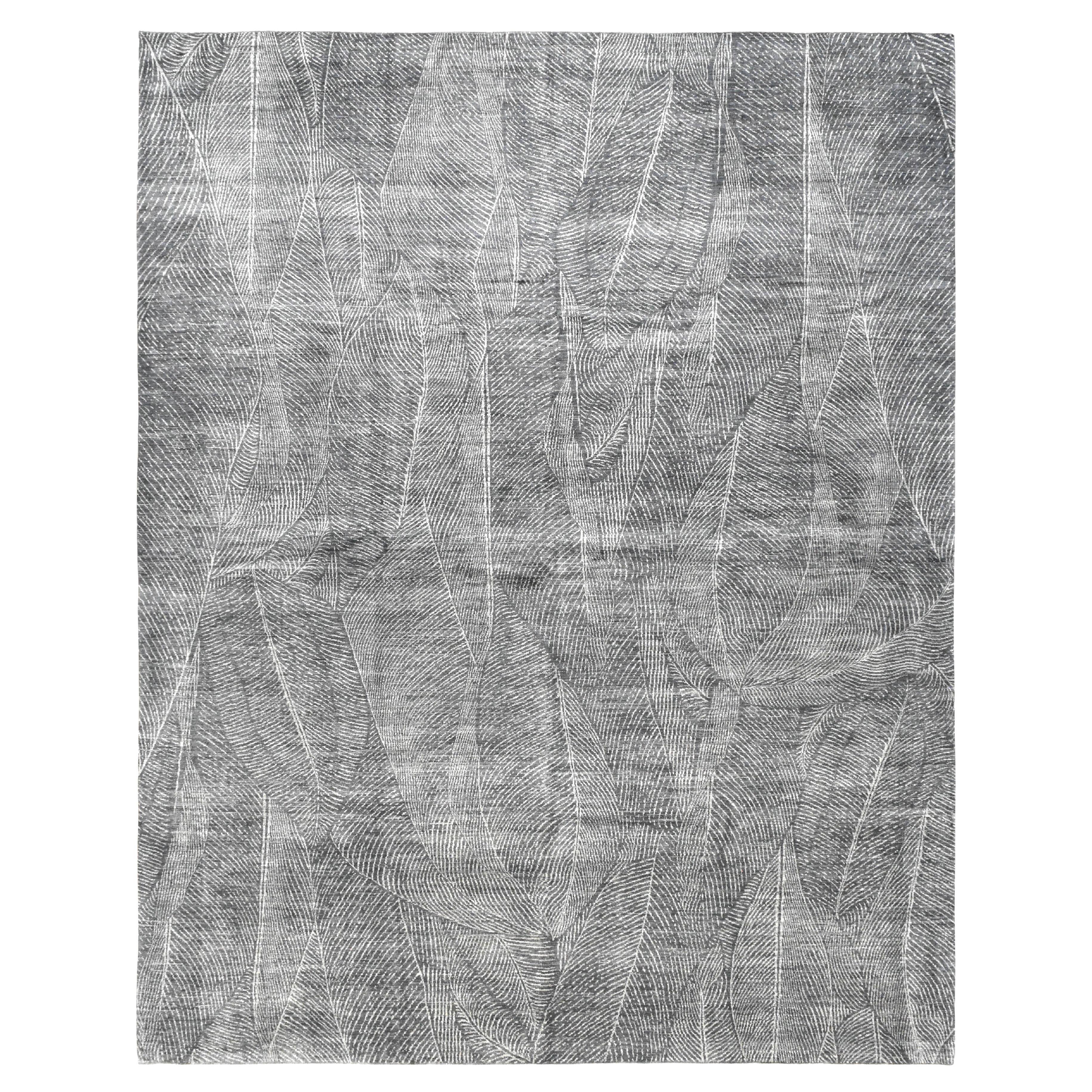 Tappeto moderno organico in lana pregiata a motivi 12'x15'3''