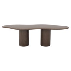 Table de salle à manger moderne en plâtre organique « Fluent », fabriquée à la main par l'Atelier BB, 240 x 120 cm
