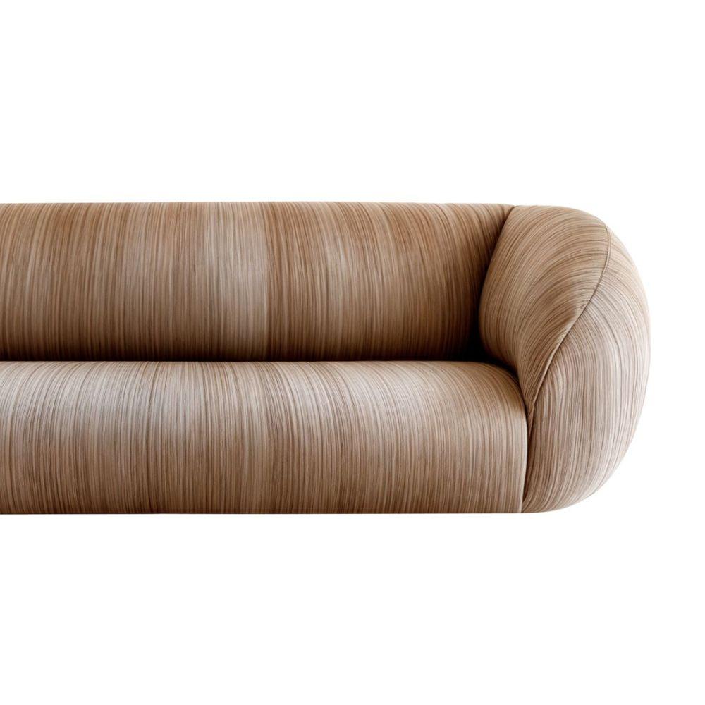 Sofá Moderno Orgánico de Terciopelo de Felpa con Forma Curvada Contemporánea Color Nude Moderno orgánico en venta