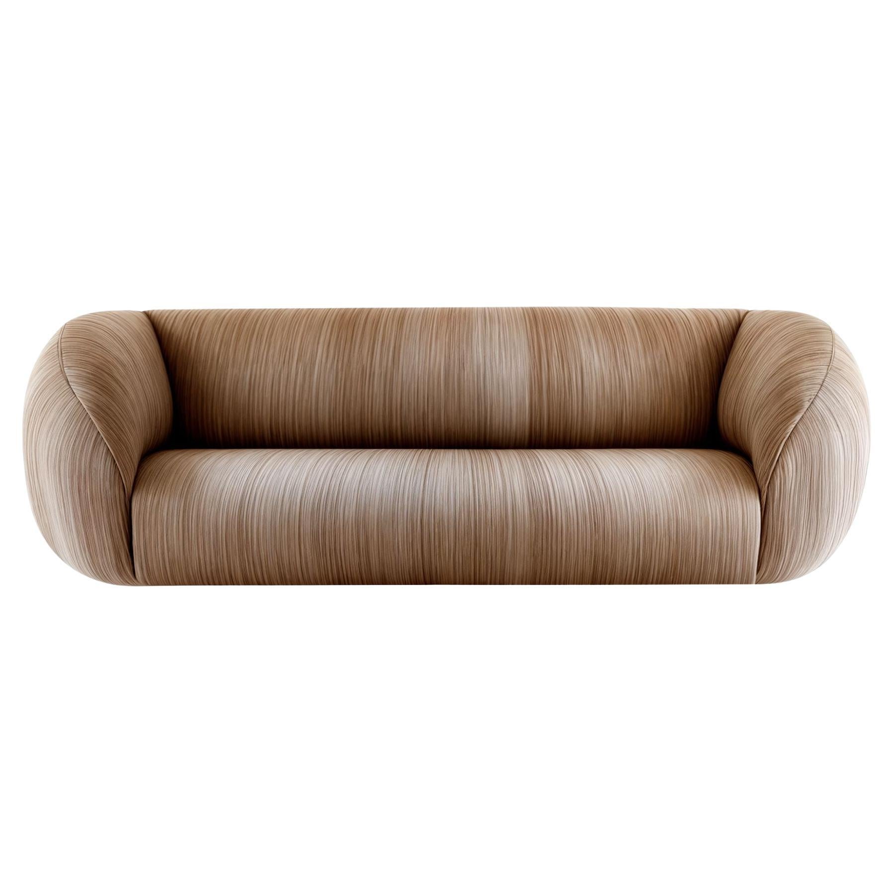 Modernes organisches Plüschsamtsofa mit Contemporary Curved Shape Nude Color