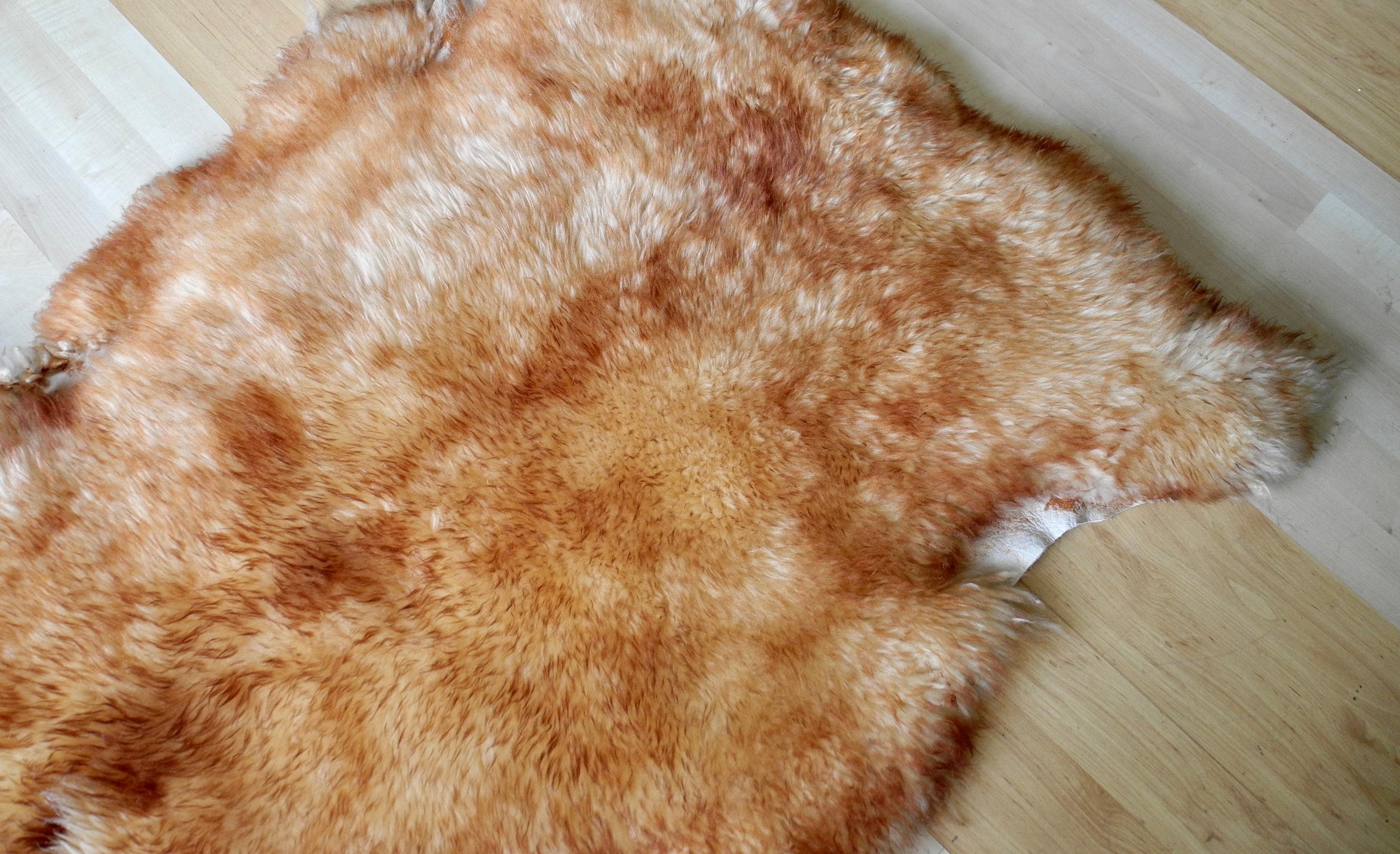 Modern Organic Rustic Large Sheepskin Rug or Furniture Cover In Good Condition For Sale In Hudson, NY