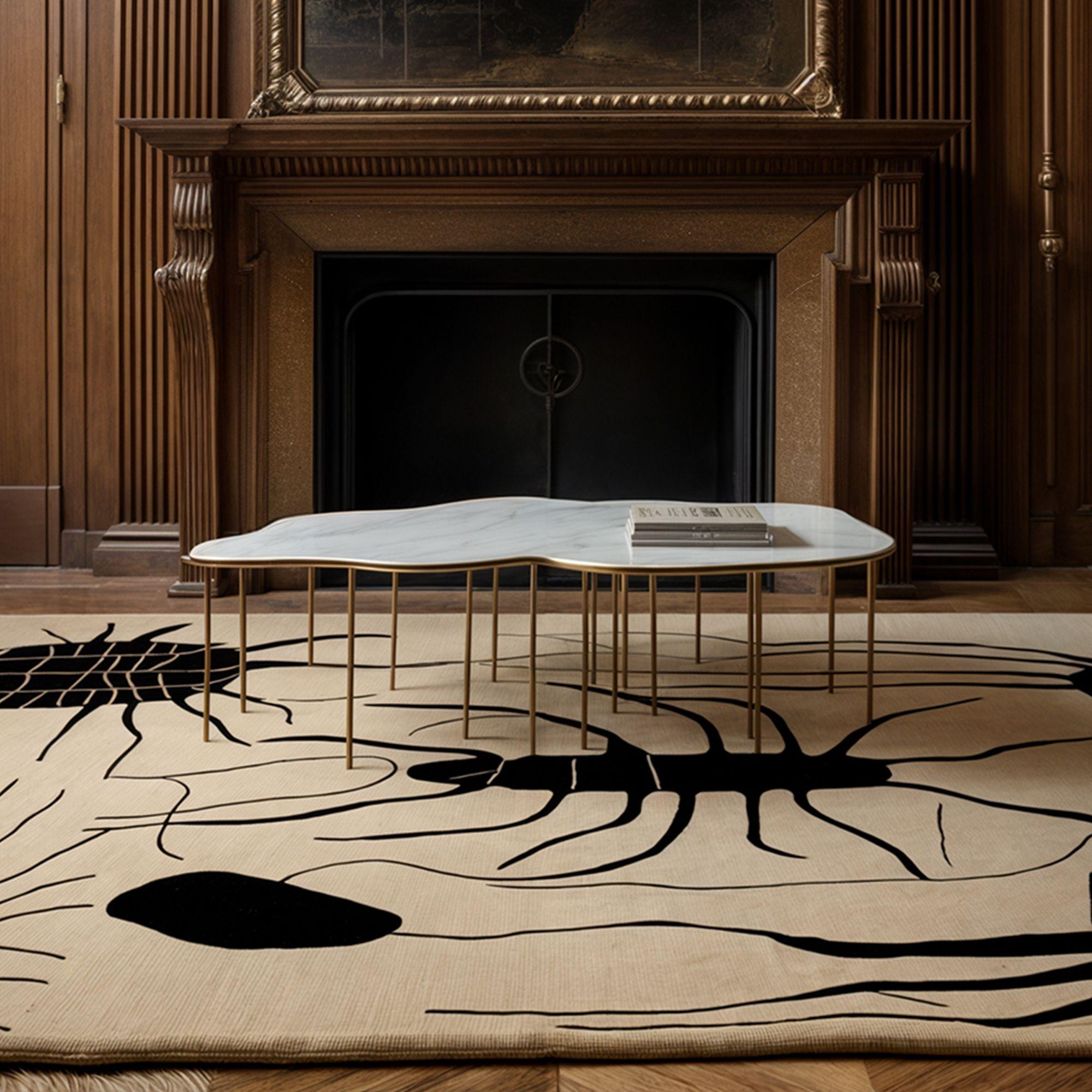 Modern Organic Sand Wool Rug Rectangular with Black Insect Animal Pattern

The Insectu Rug is a black and white rug that reflects the fascinating beauty of insects’ amorphous silhouettes. Its figurative details bring an organic, textural element to
