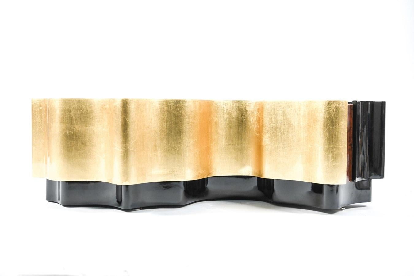 Lacquer Modern Organic Shaped Coffee Table  For Sale