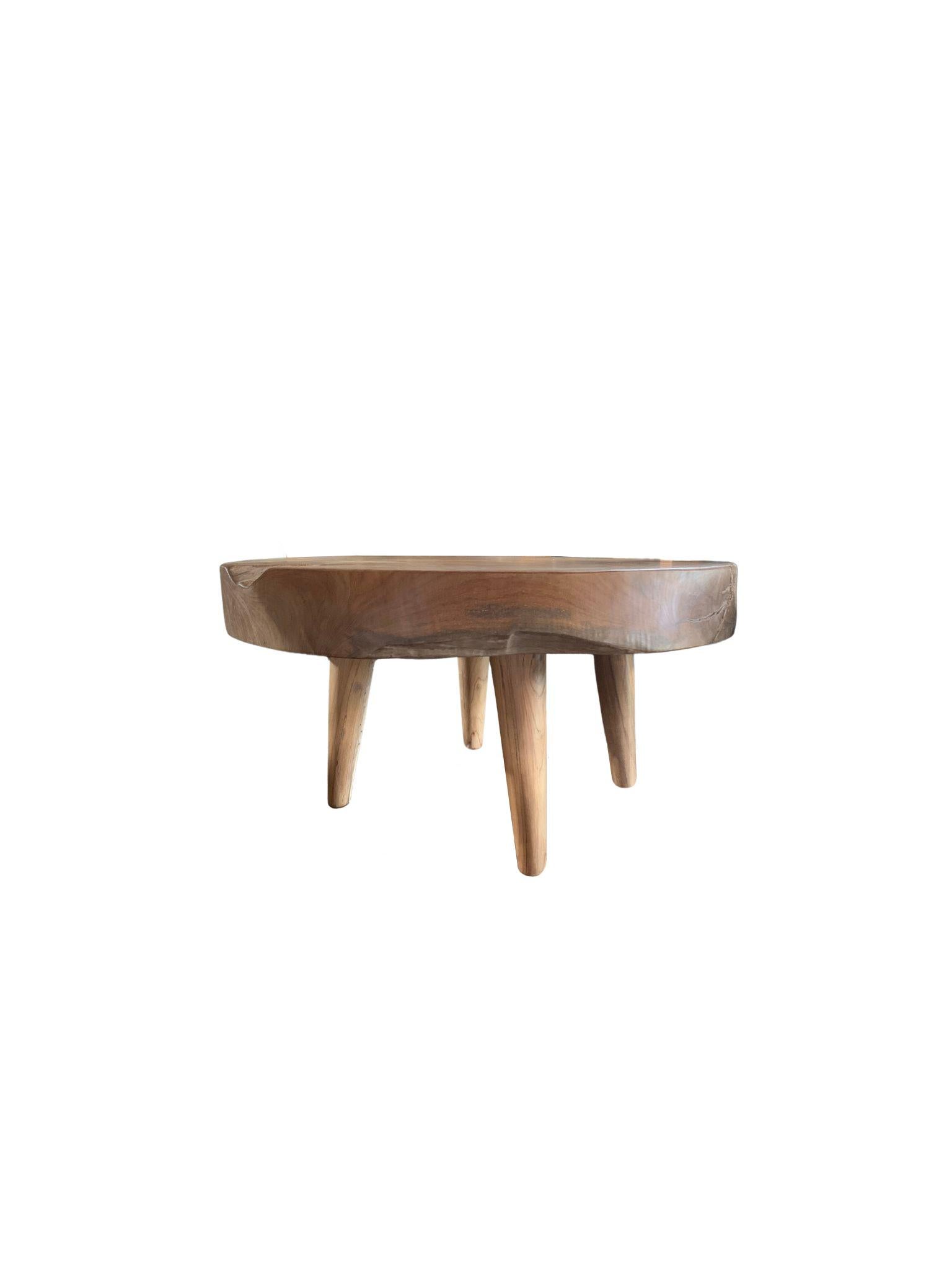 Organic Modern Modern Organic Side Table Crafted from Mango Wood For Sale