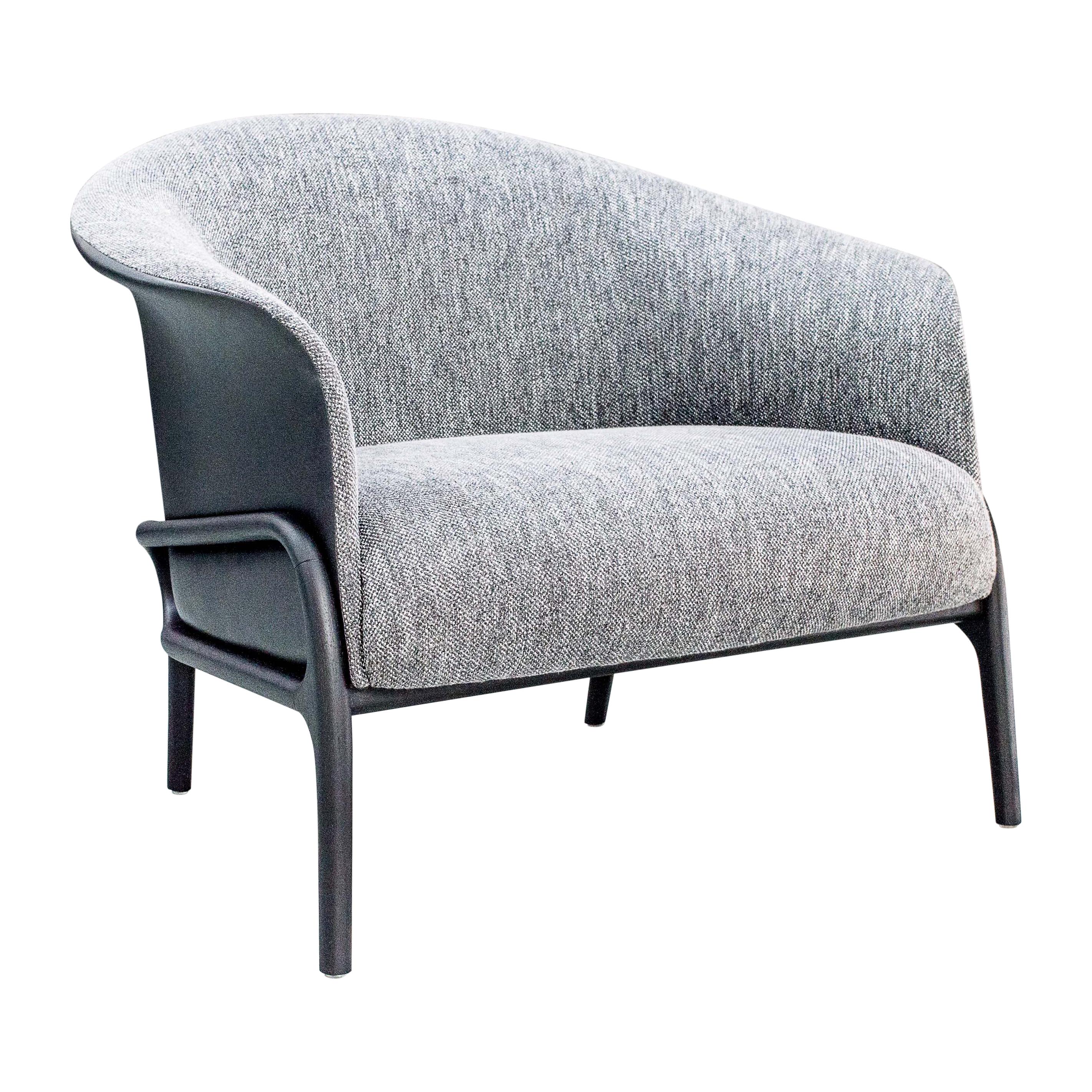 Modern Organic style armchair in Solid Wood, Upholstered Flexible Seating