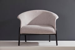 Modern Organic Style Collana Armchair in Solid Wood, Texile Flexible Seating