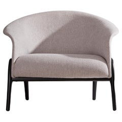 Modern Organic Style Collana Armchair in Solid Wood, Texile Flexible Seating