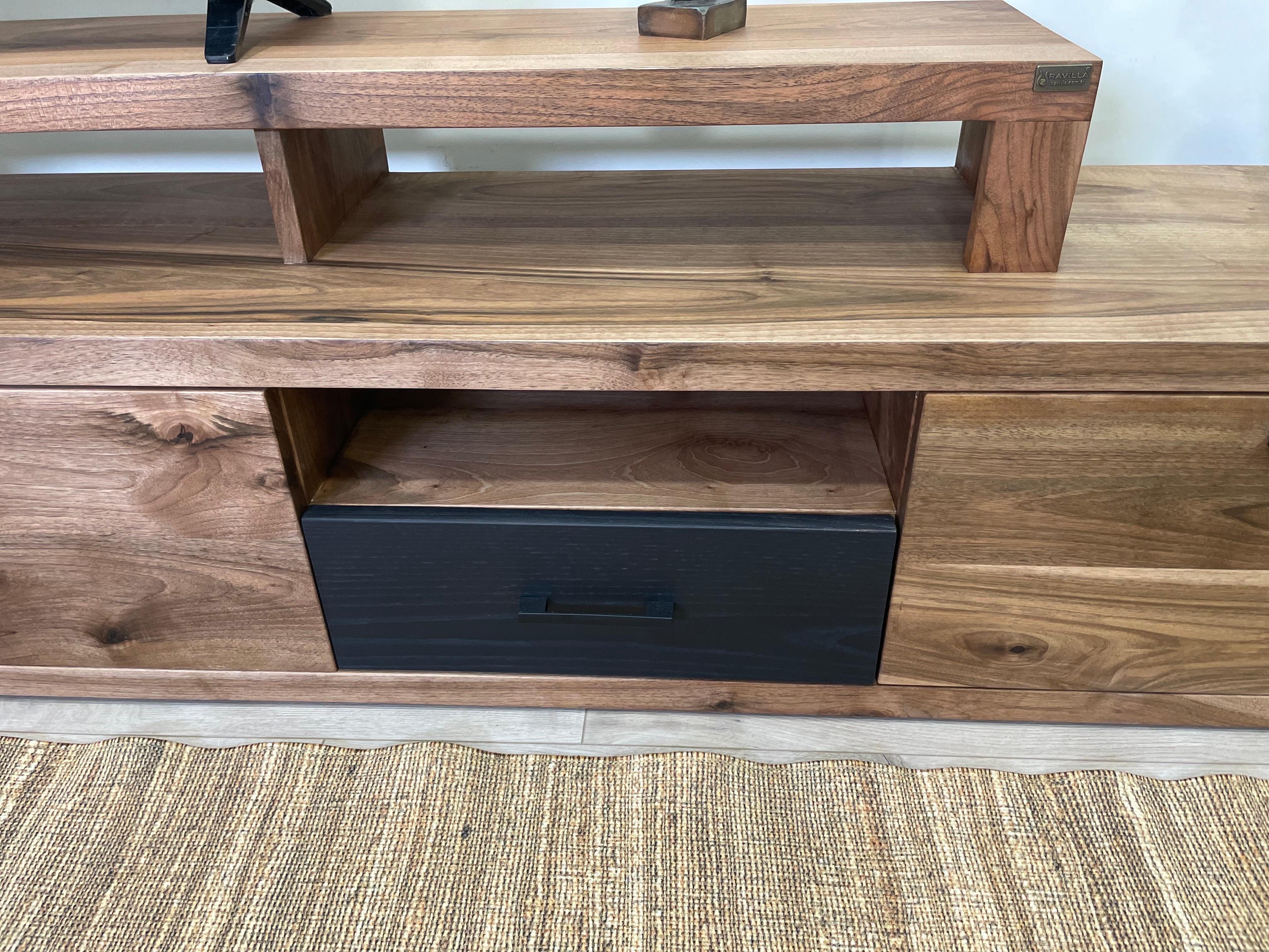 Hand-Crafted Modern Organic TV Stand For Sale