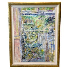 Peinture à l'huile expressionniste moderne originale d'Andrea Tana, années 1990