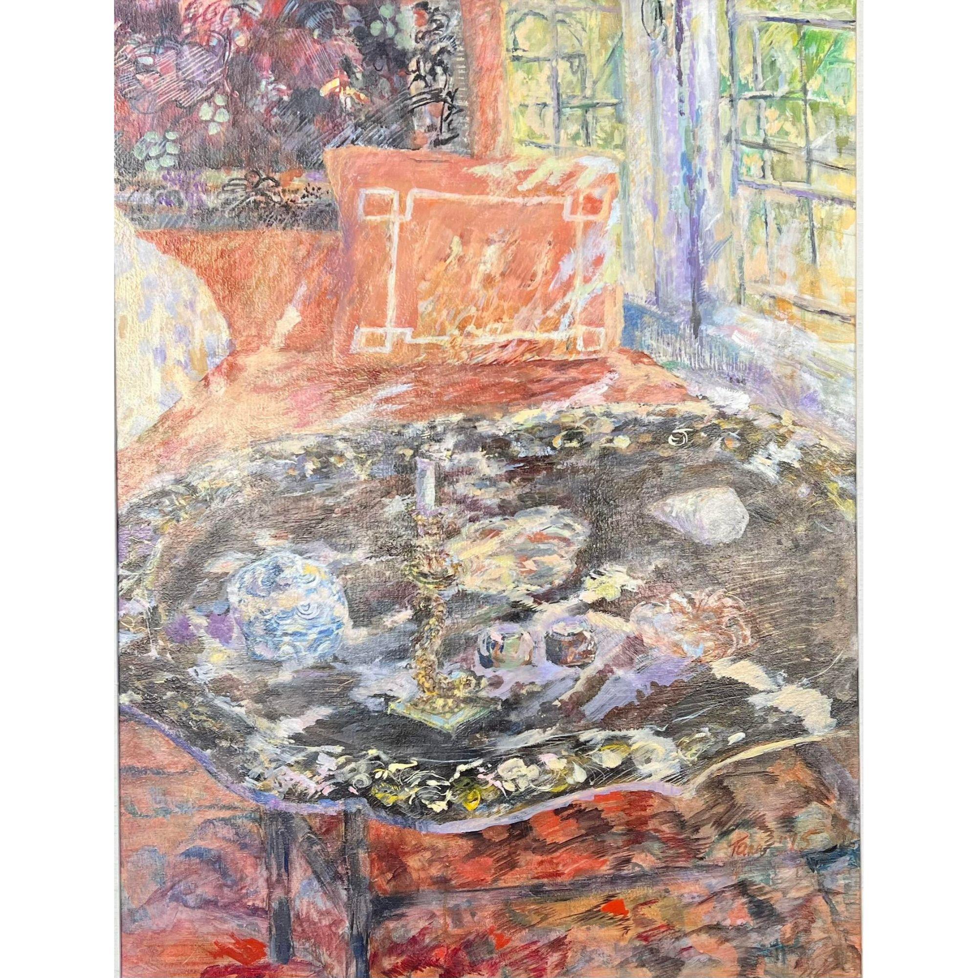Modern original andrea tana expressionist oil painting of interior. Framed and matted.
Additional information:
Materials: Canvas, oil paint
Color: Red
Period: 1970s
Art Subjects: Interiors
Styles: Modern
Frame Type: Framed
Item Type: Vintage,