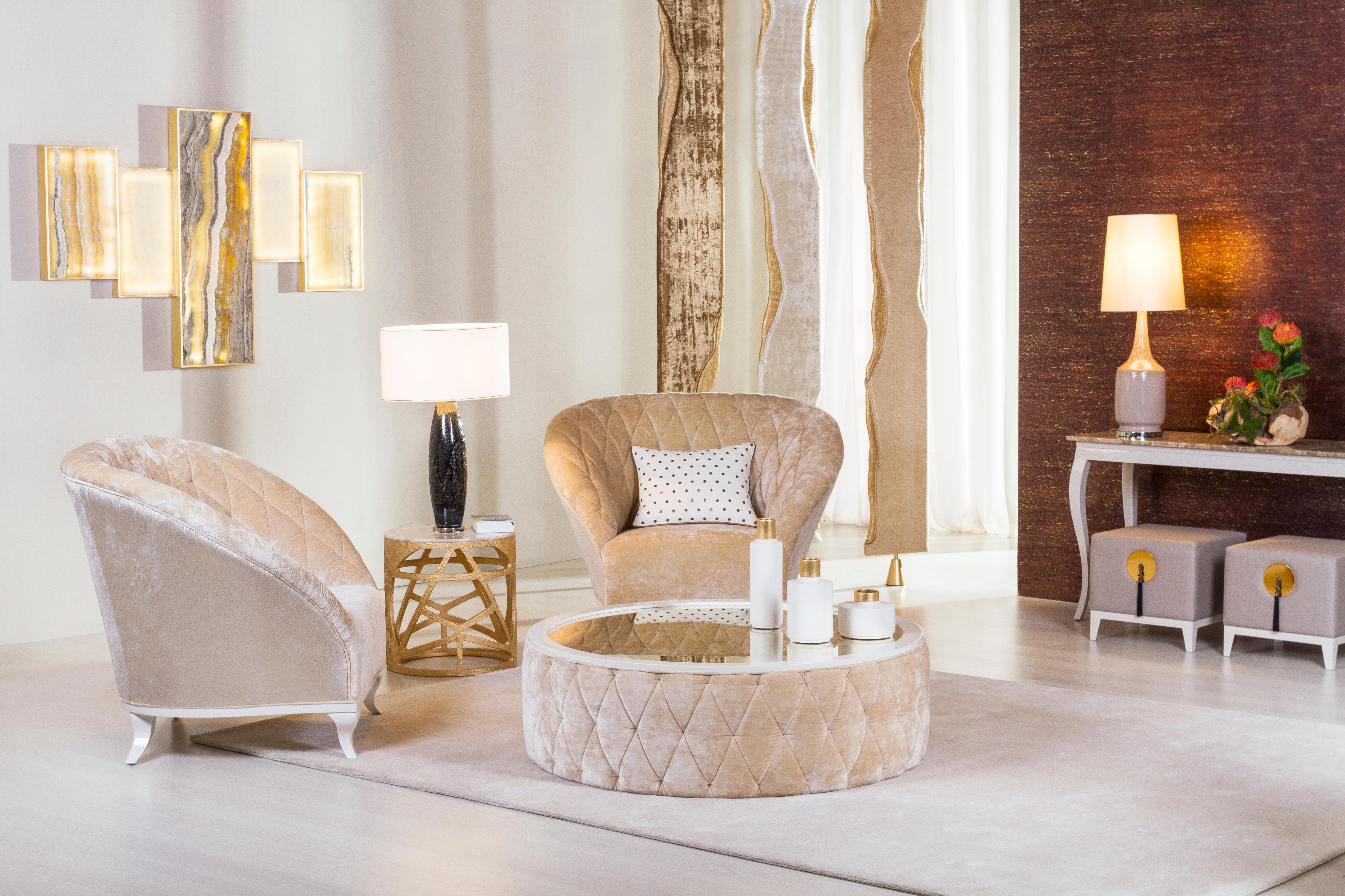 Feuille d'or Pièce d'art murale moderne Orpheu en marbre Calacatta fabriquée à la main au Portugal par Greenapple en vente