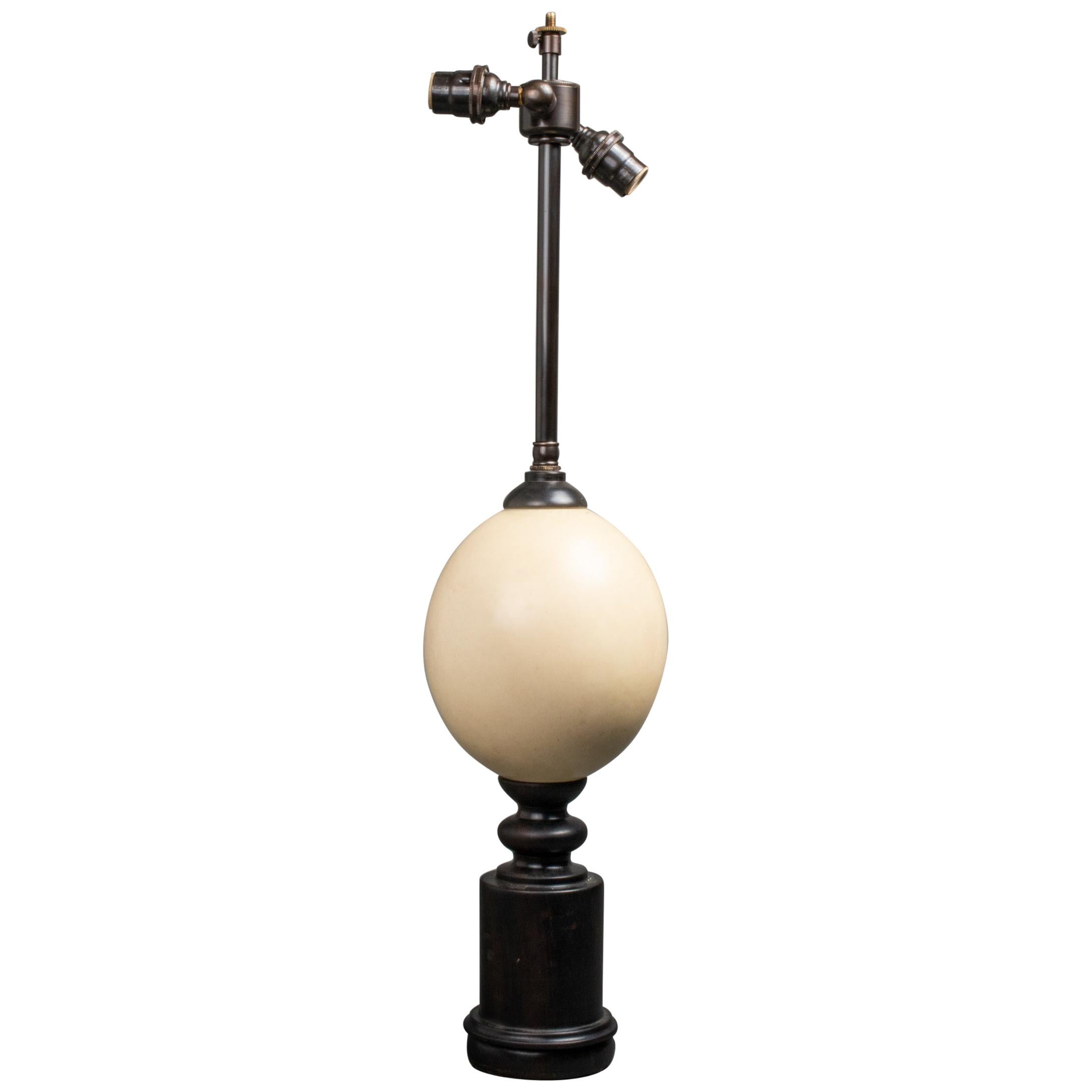 Modern Ostrich Egg Two-Light Table Lamp For Sale