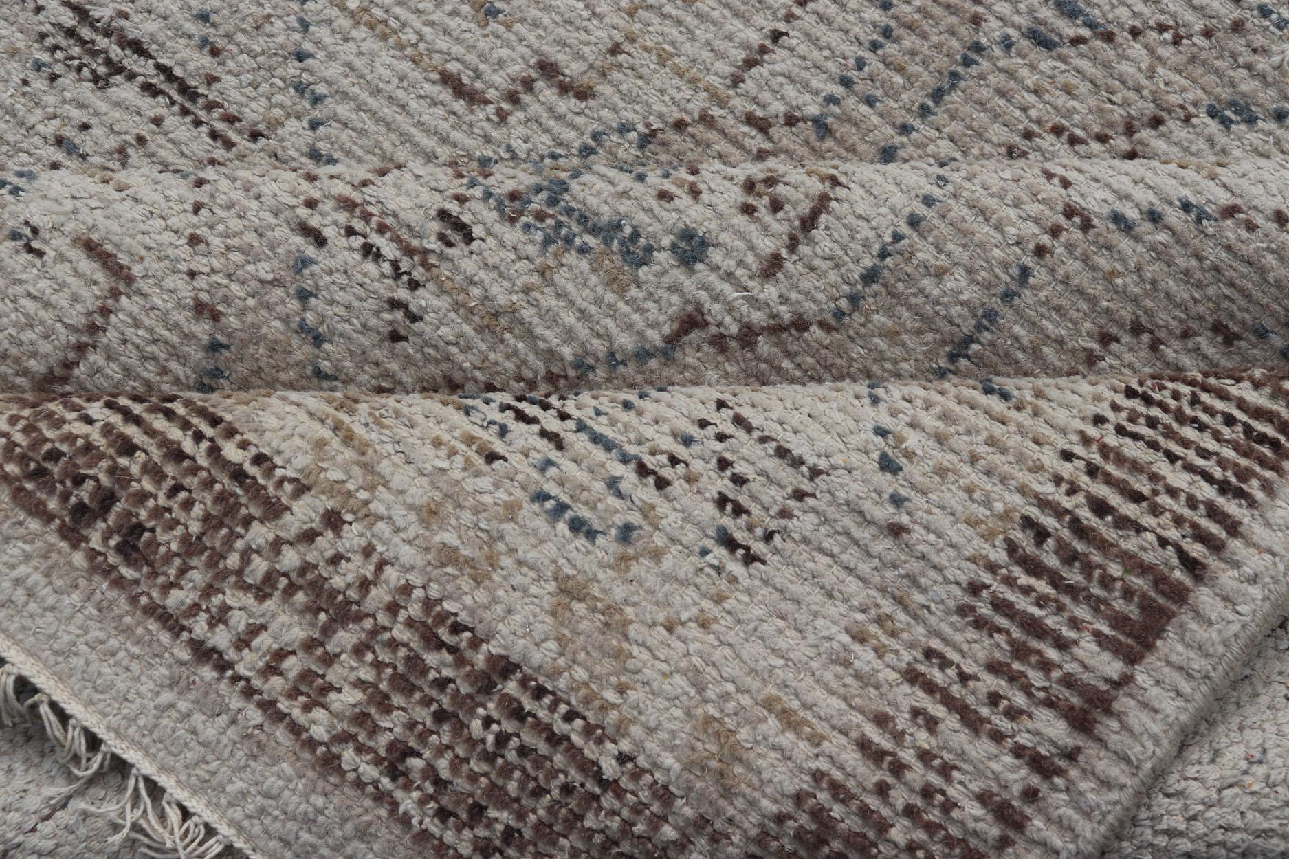 Moderne Oushak Distressed Teppich mit Sub-Geometrische Design 9'0
