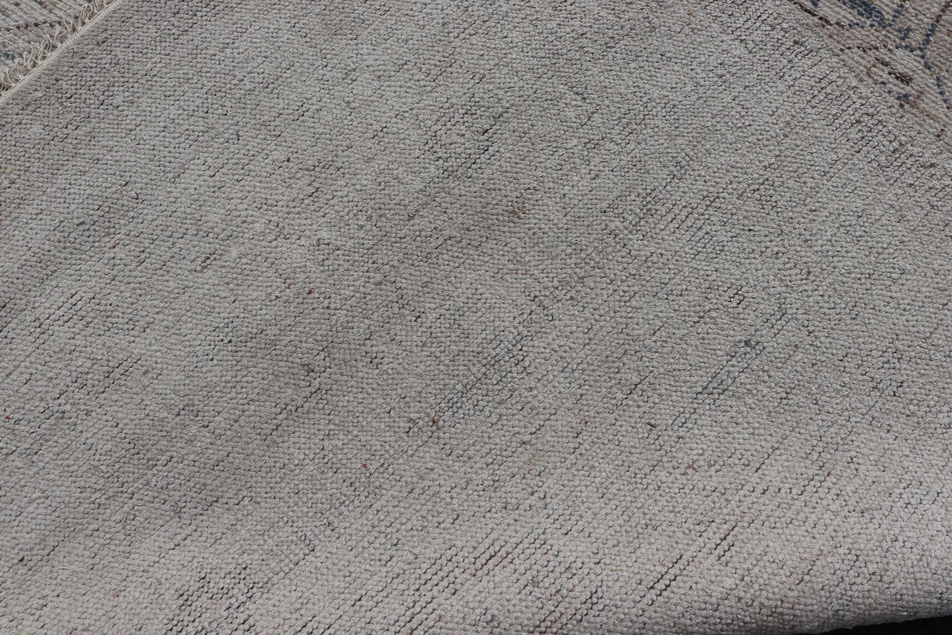 Moderne Oushak Distressed Teppich mit Sub-Geometrische Design 9'0