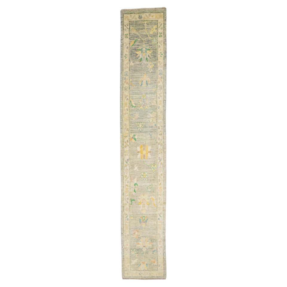 Long Handmade Carpet Runner Vintage Indian Rug Runner Floral Wool Stair ...