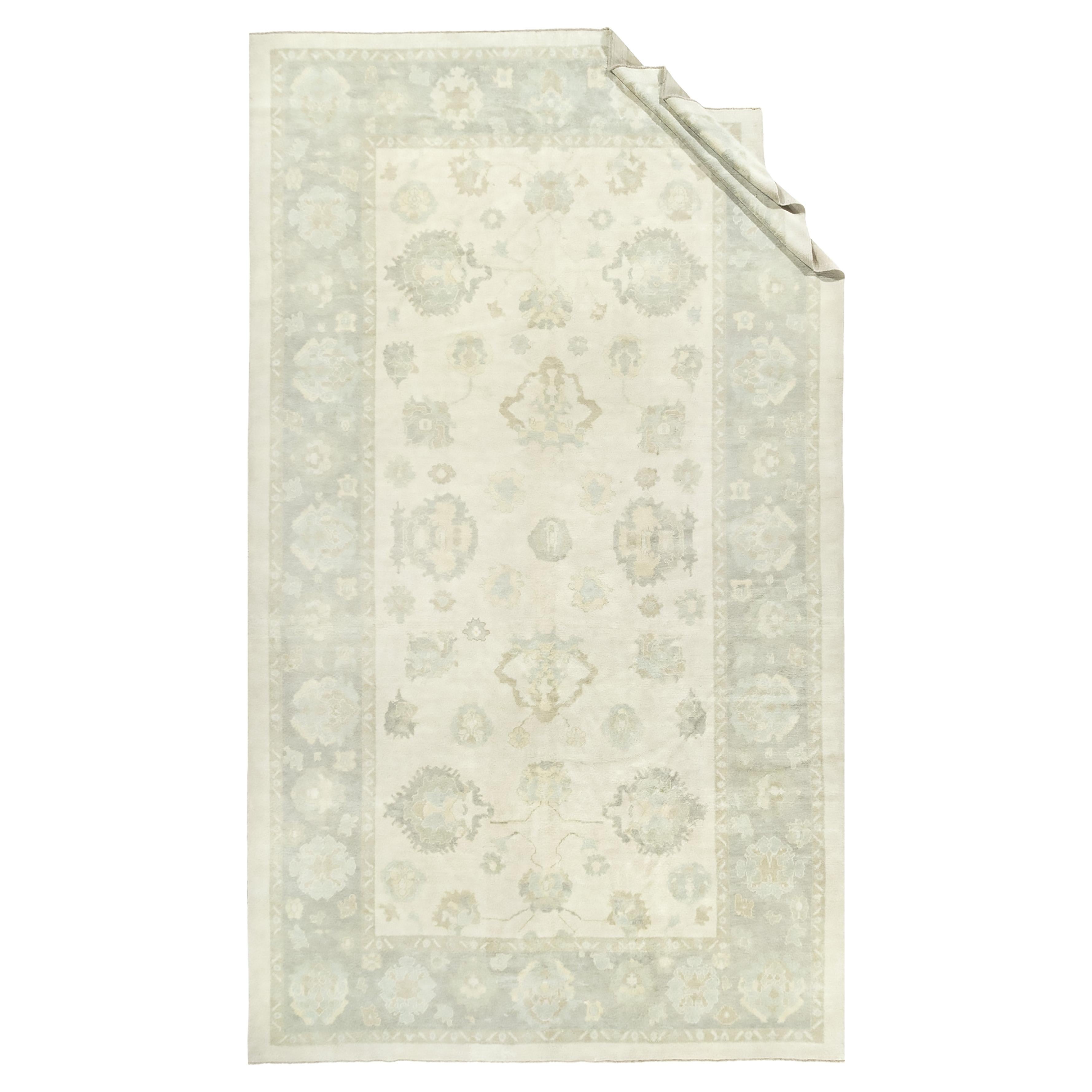 Tappeto Oushak moderno in stile classico  10'6 x 18'