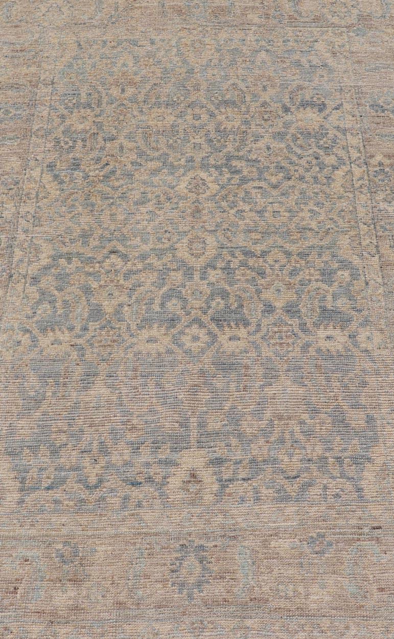 Contemporary Modern Oushak Rug in All-Over Floral Motifs
