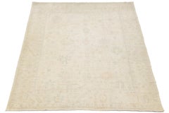 Modern Oushak Style Hand-Knotted Wool Area Rug – Muted Neutral Palette 12x15