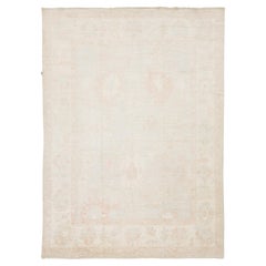 Modern Oushak Style Hand-Knotted Wool Rug - Muted Pastel Palette